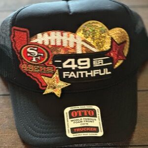 OTTO Black 49ers Faithful Trucker Hat